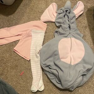 Carter's Gray and Pink Elephant Costume Set with Pink Skirt & Striped Tights